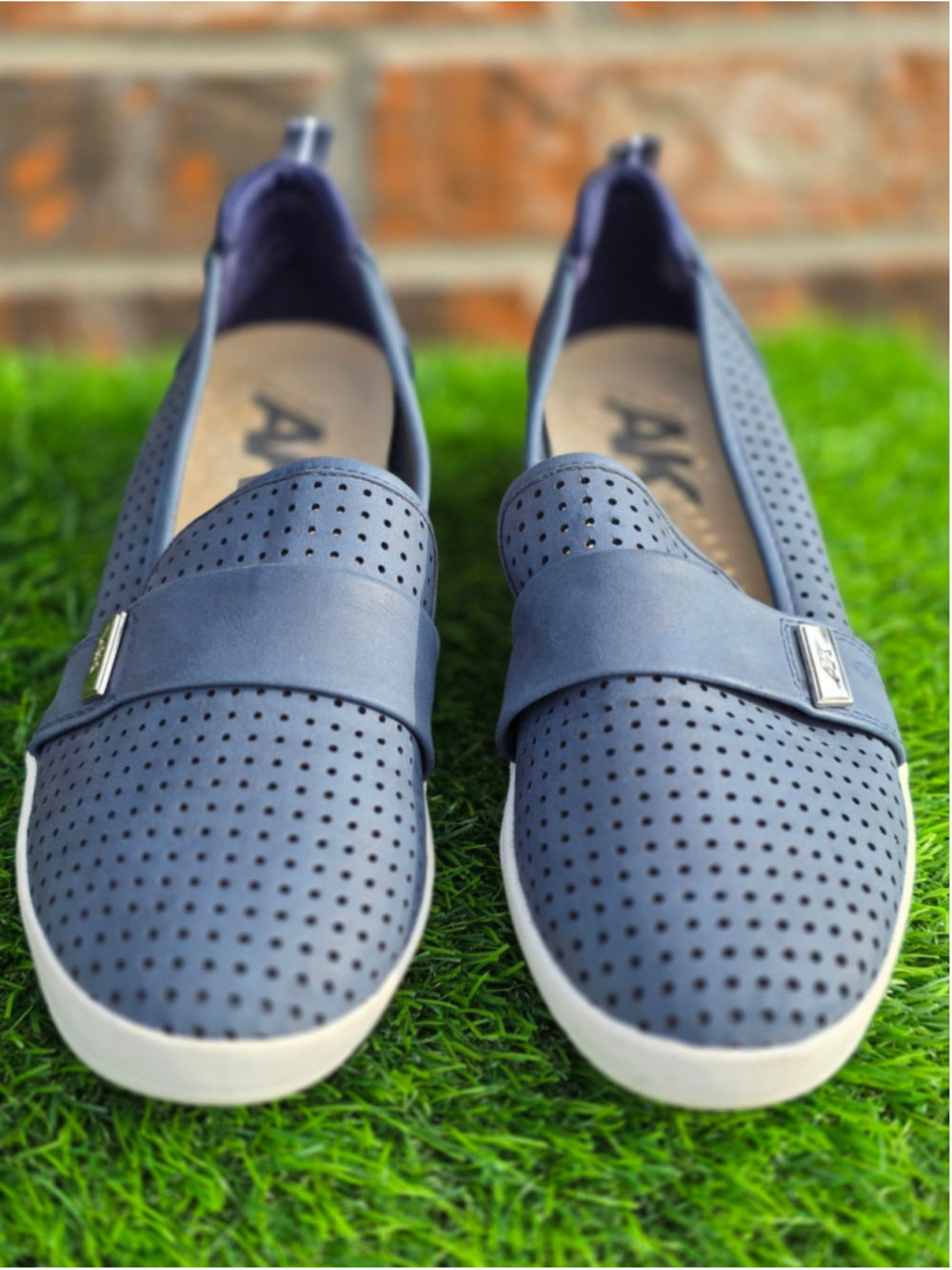 Anne Klein Blue Perforated Flats Women’s Size 8.5